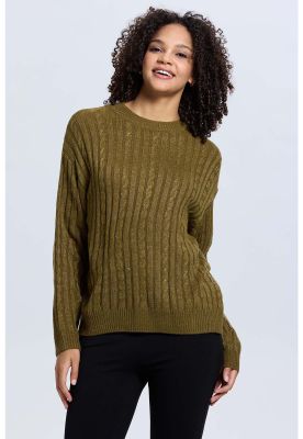 Imagen 2 del producto Sweater Mujer Trenzado Verde Militar