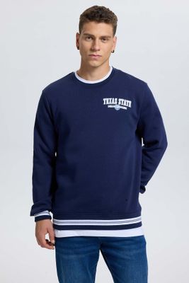 Polerón Hombre Print College Azul