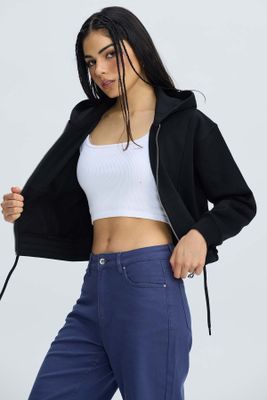 Imagen 2 del producto Polerón Mujer Zipper Crop Negro