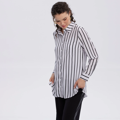 Imagen 2 del producto Blusa Mujer Abotonada Blanco / Negro