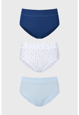 Imagen 1 del producto Calzón Mujer Tiro Alto Tripack Algodón Blanco