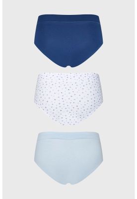 Imagen 2 del producto Calzón Mujer Tiro Alto Tripack Algodón Blanco