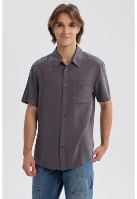 Camisa Hombre Lyocell Gris Oscuro