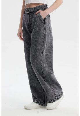 Imagen 2 del producto Jeans Mujer Wide Leg Cinturon Gris Oscuro - ll
