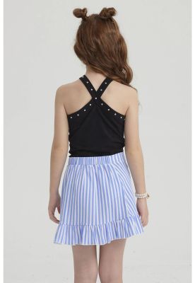 Imagen 2 del producto Peto Niña Cuello Cruzado Tachas Negro