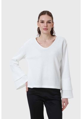 Imagen 1 del producto Sweater Mujer Manga Vuelo Blanco