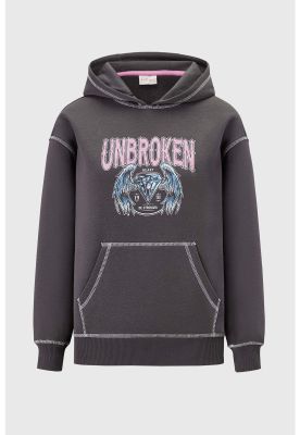 Polerón Niña Oversize Estampado Marengo