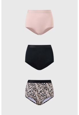 Calzón Mujer Short Tripack Liso Estampado Damasco