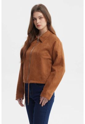 Imagen 2 del producto Chaqueta Mujer Slim Cuello Camisero Camel
