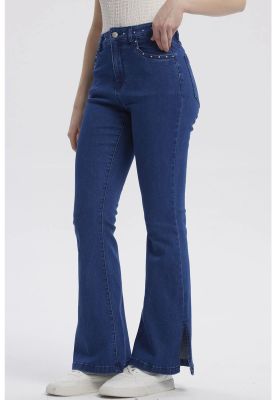 Imagen 2 del producto Jeans Mujer Moda Flare Azul Oscuro