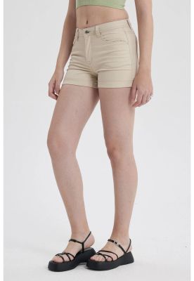 Imagen 2 del producto Short Mujer Color Roll Up Tiro Alto Beige Claro