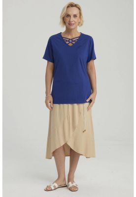 Imagen 2 del producto Polera Mujer Detalle Escote Azul Oscuro - ll