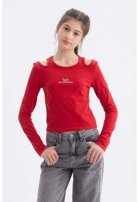 Imagen 1 del producto Polera Niña Aberturas Rojo