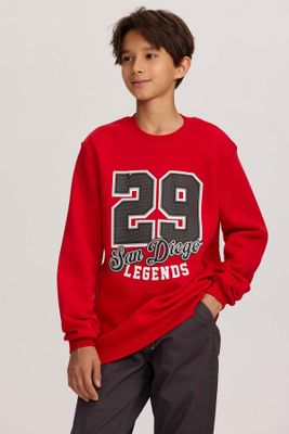 Polerón Niño Básico Print Rojo