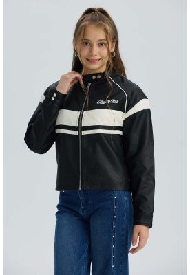 Imagen 2 del producto Chaqueta Niña Efecto Cuero Negro