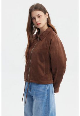 Imagen 2 del producto Chaqueta Mujer Slim Cuello Camisero Café Oscuro