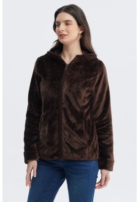 Imagen 2 del producto Polar Mujer Básico Plush Con Cierre Café