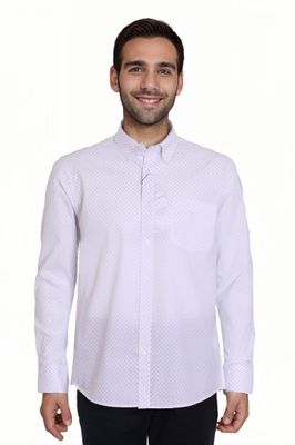 Camisa Hombre Fantasía Blanco/ Celeste