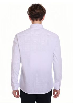 Imagen 2 del producto Camisa Hombre Fantasía Blanco/ Celeste