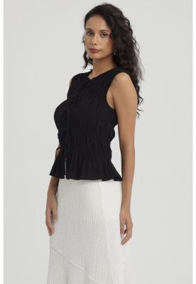 Imagen 2 del producto Blusa Mujer Lazos Delanteros Negro