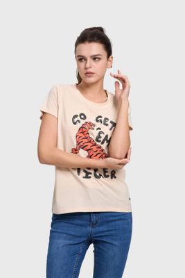 Imagen 2 del producto Polera Mujer Básica Print Beige