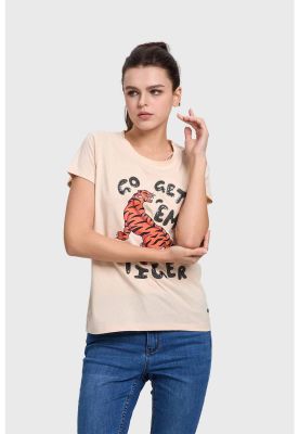 Imagen 2 del producto Polera Mujer Básica Print Beige - ll