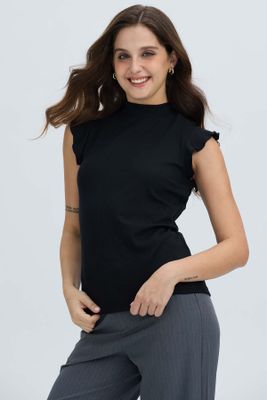 Imagen 2 del producto Polera Mujer Rib Terminaciones Negro