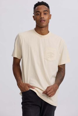 Polera Hombre Bolsillo Contraste Beige