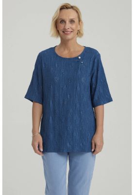 Polera Mujer Texturizada Azul