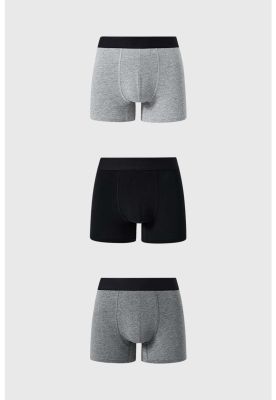 Bóxer Hombre Tripack Liso Gris