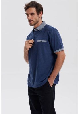 Imagen 2 del producto Polera Hombre Botón Azul Marino