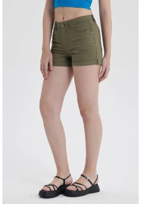 Imagen 2 del producto Short Mujer Color Roll Up Tiro Alto Verde