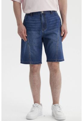 Imagen 1 del producto Bermuda Hombre Relajado Cortes Azul Oscuro