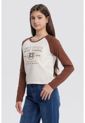 Imagen 2 del producto Polera Niña Cuello Redondo Crudo