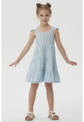 Imagen 2 del producto Vestido Niña Textura Y Vuelos Verde Agua