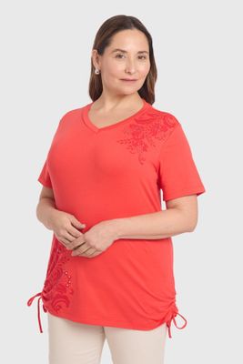 Imagen 2 del producto Polera Mujer Print & Strass Coral