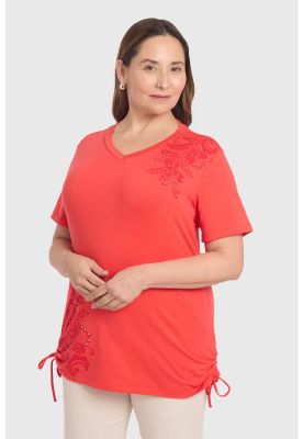 Imagen 2 del producto Polera Mujer Print & Strass Coral