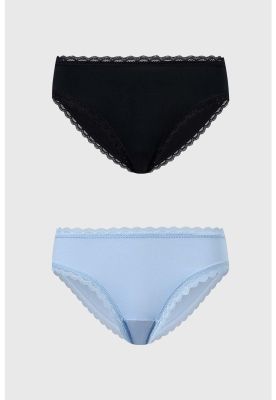 Imagen 1 del producto Calzón Mujer Bipack Bikini Encaje Push Azul Claro