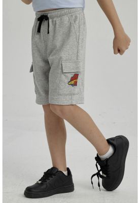 Imagen 2 del producto Bermuda Niño Franela Con Parche Gris Melange