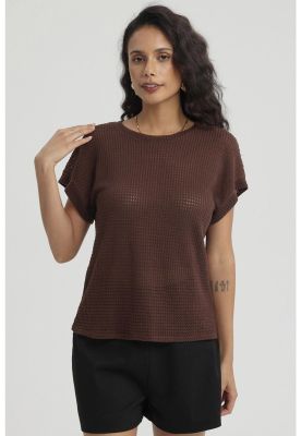 Polera Mujer Textura Café Oscuro