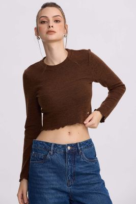 Imagen 1 del producto Sweater Mujer Crop Cafe