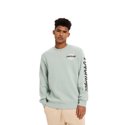 Polerón Hombre College Graffiti Verde Claro Fashion's Park