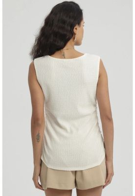 Imagen 2 del producto Polera Mujer Recogido Abertura Crema