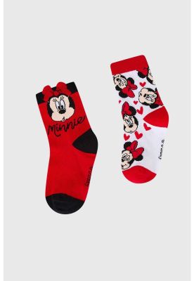 Calcetín Niño Bipack Mickey Mouse Rojo - I