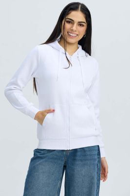 Polerón Mujer Hoodie Blanco
