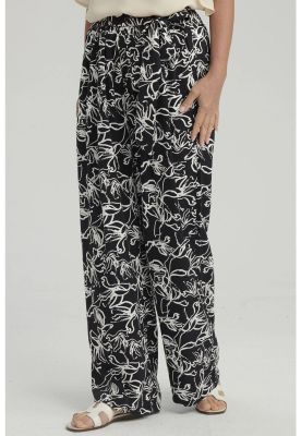 Imagen 2 del producto Pantalón Mujer Palazzo Print Negro / Blanco