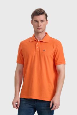 Fashion´S Park Polera Hombre Piqué Básica Naranjo