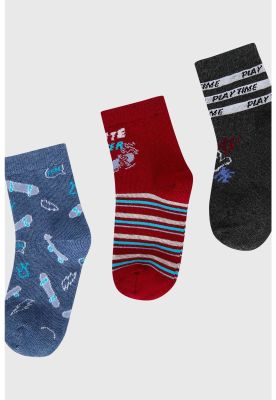 Imagen 2 del producto Calcetín Niño Tripack Burdeo