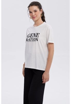 Imagen 2 del producto Polera Mujer Print Con Aplicación Crudo