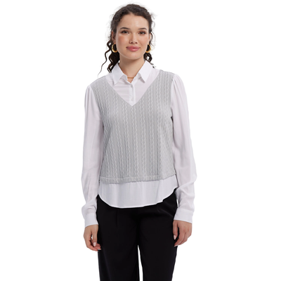 Imagen 2 del producto Sweater Mujer Aplicación Blusa Gris